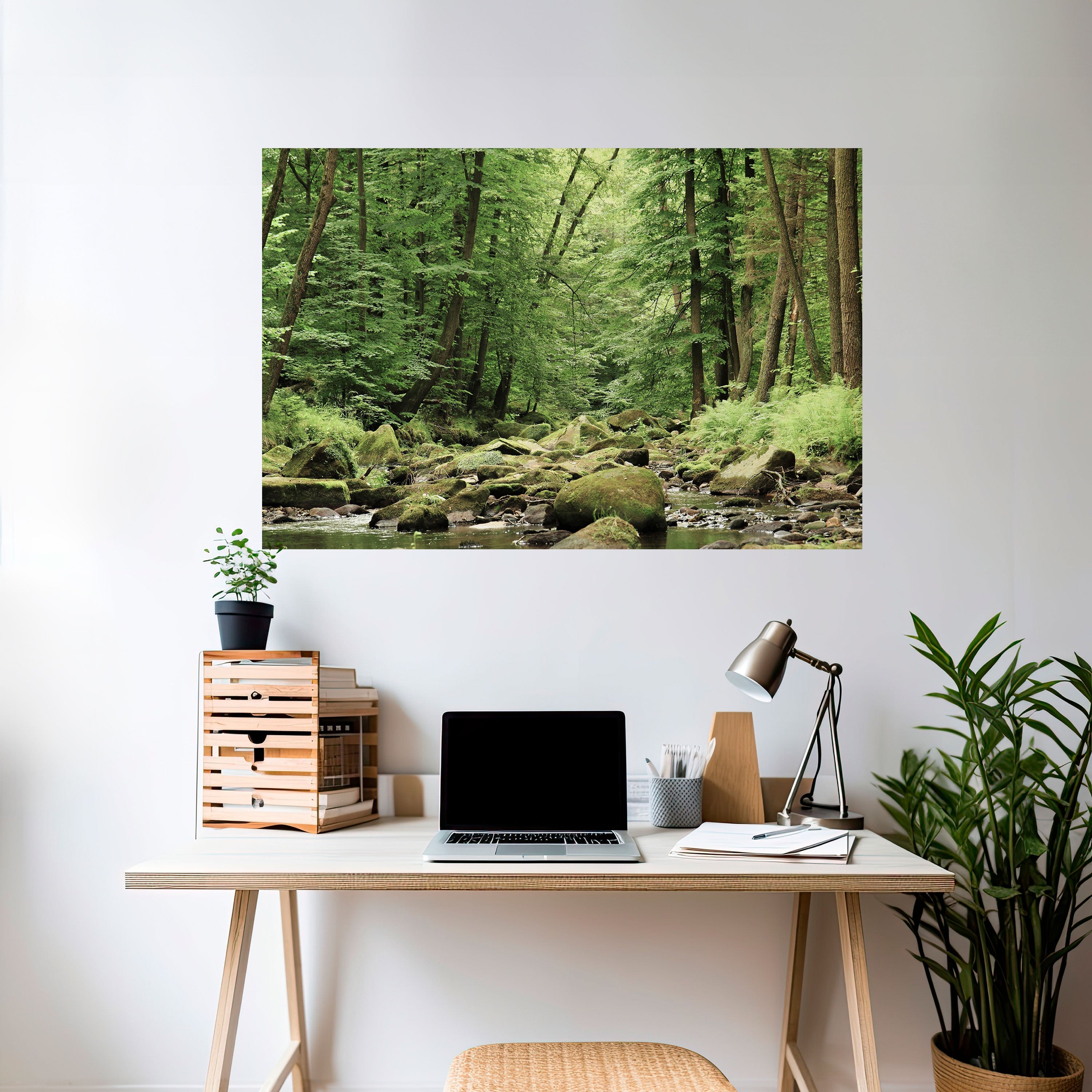 TRANQUIL STONES AND STREAMS Selbstklebendes Horizontal-Poster
