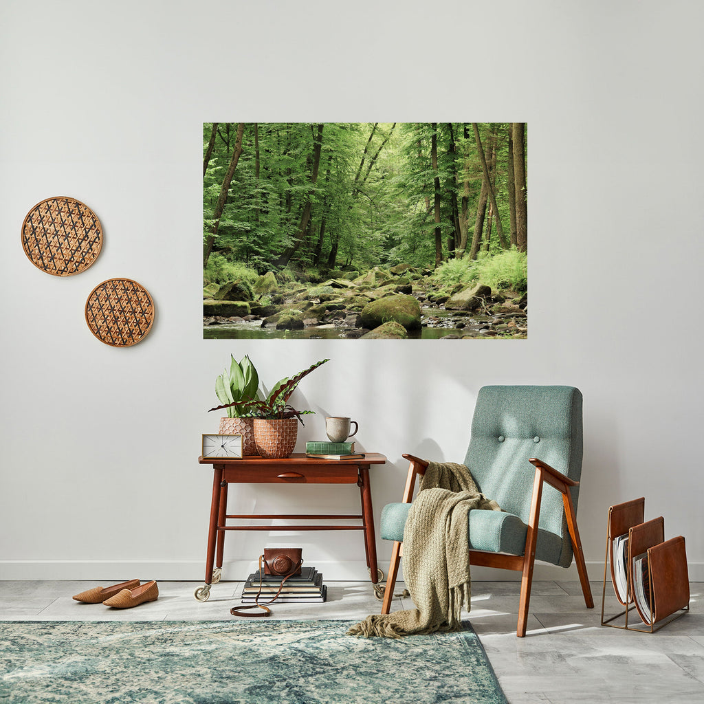 TRANQUIL STONES AND STREAMS Selbstklebendes Horizontal-Poster