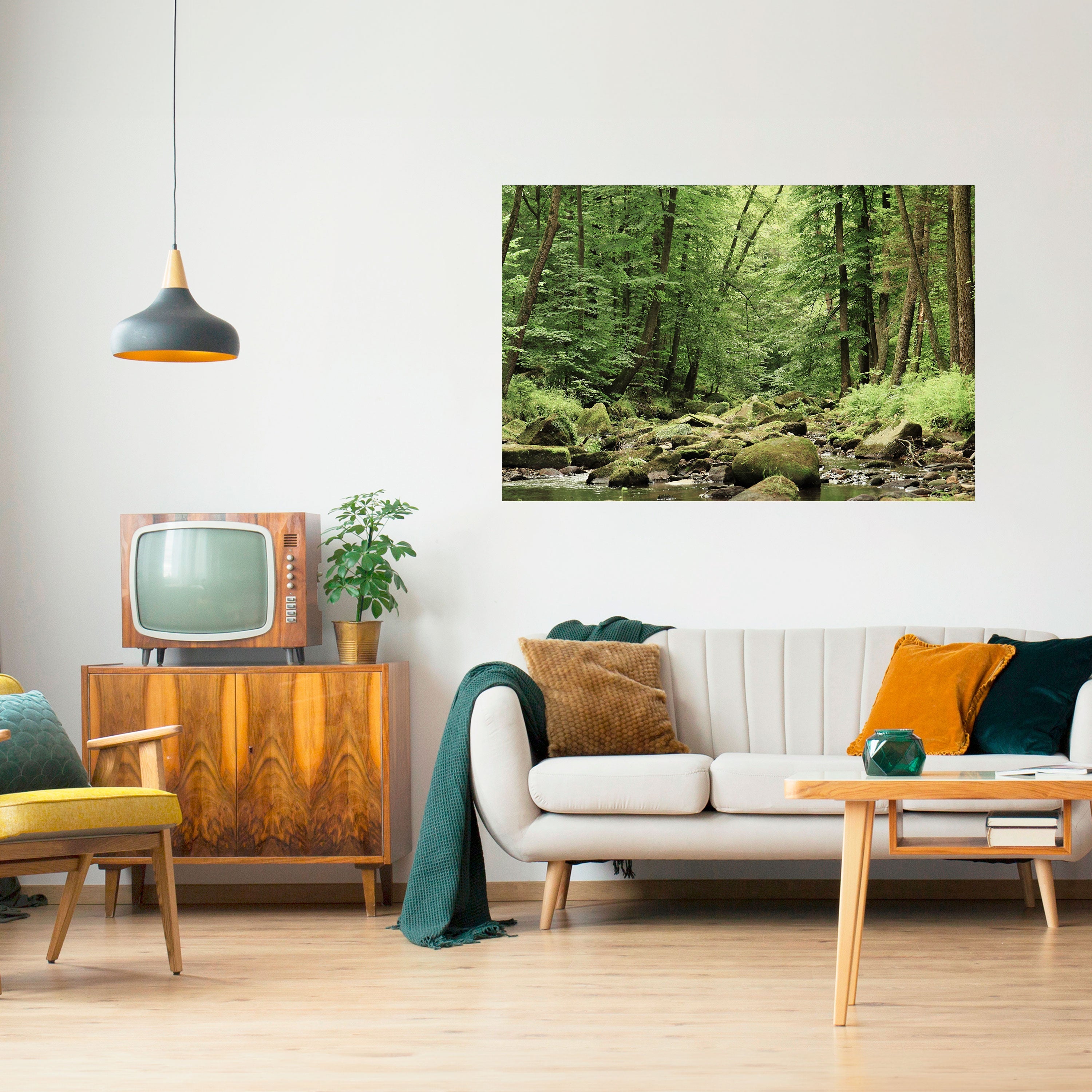 TRANQUIL STONES AND STREAMS Selbstklebendes Horizontal-Poster