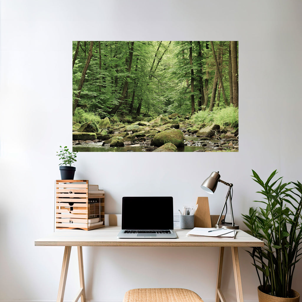 TRANQUIL STONES AND STREAMS Selbstklebendes Horizontal-Poster