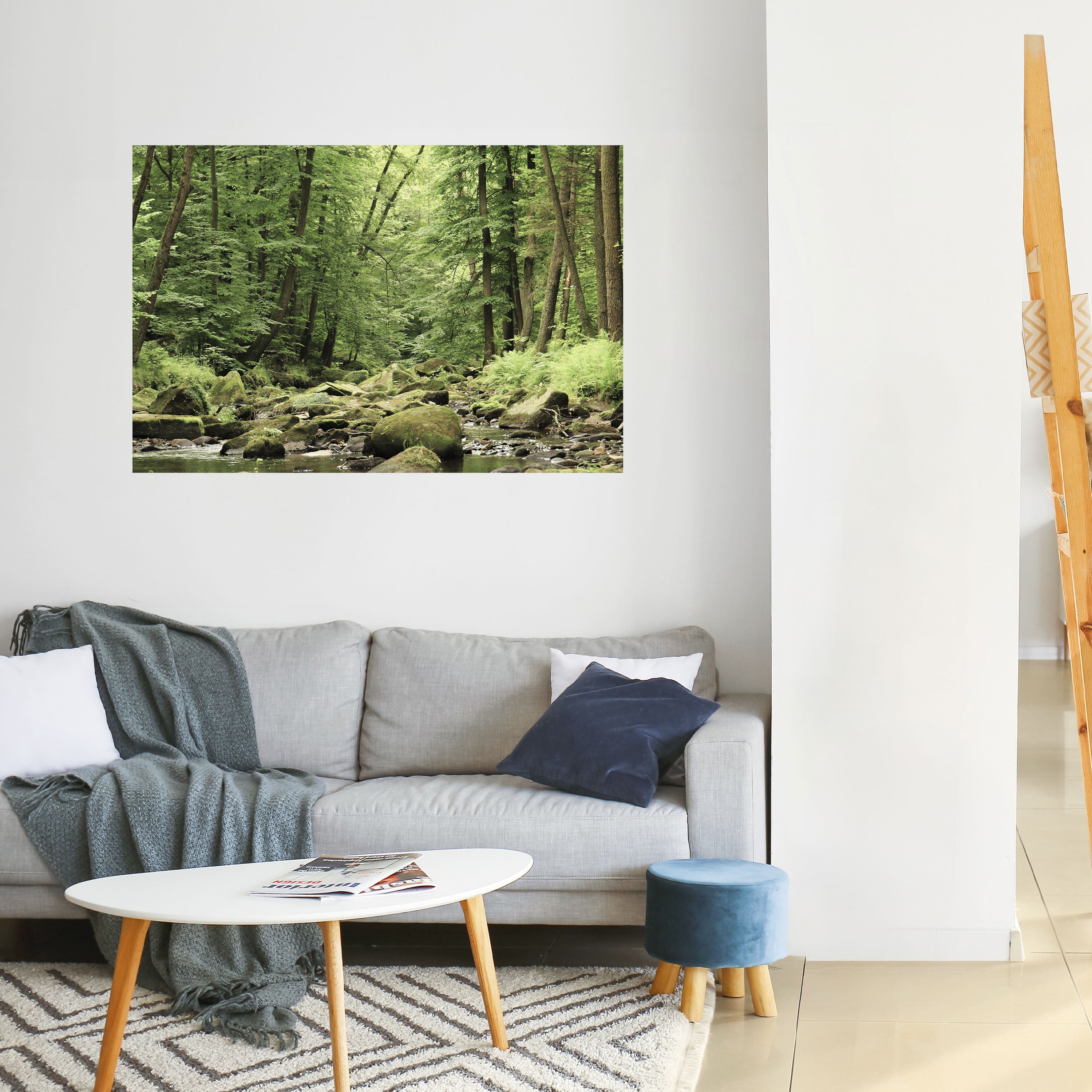 TRANQUIL STONES AND STREAMS Selbstklebendes Horizontal-Poster