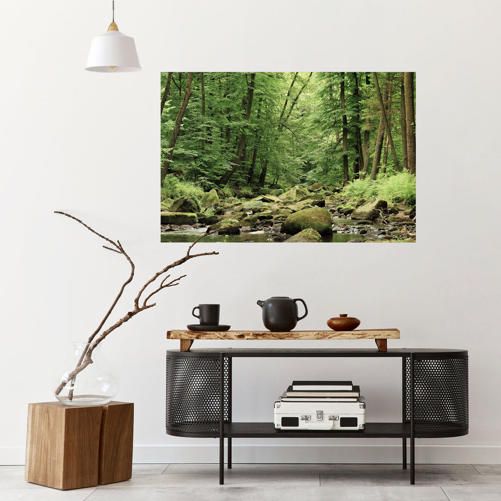 TRANQUIL STONES AND STREAMS Selbstklebendes Horizontal-Poster