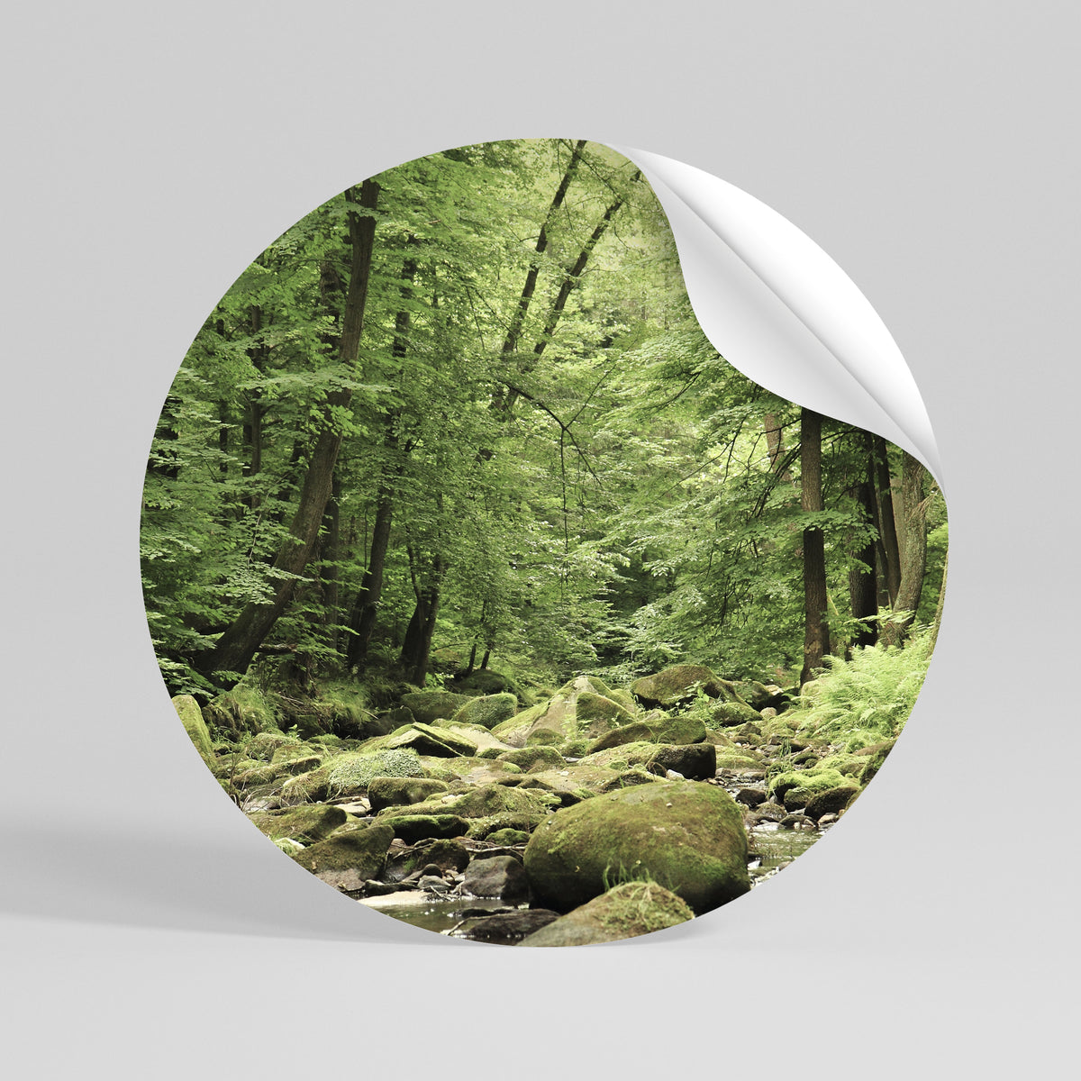 TRANQUIL STONES AND STREAMS Runder Wandsticker zum Abziehen und Aufkleben