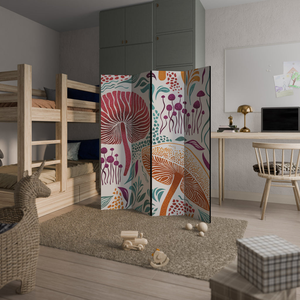 FUNGUS FANTASY Dekorativer 4-teiliger Raumteiler