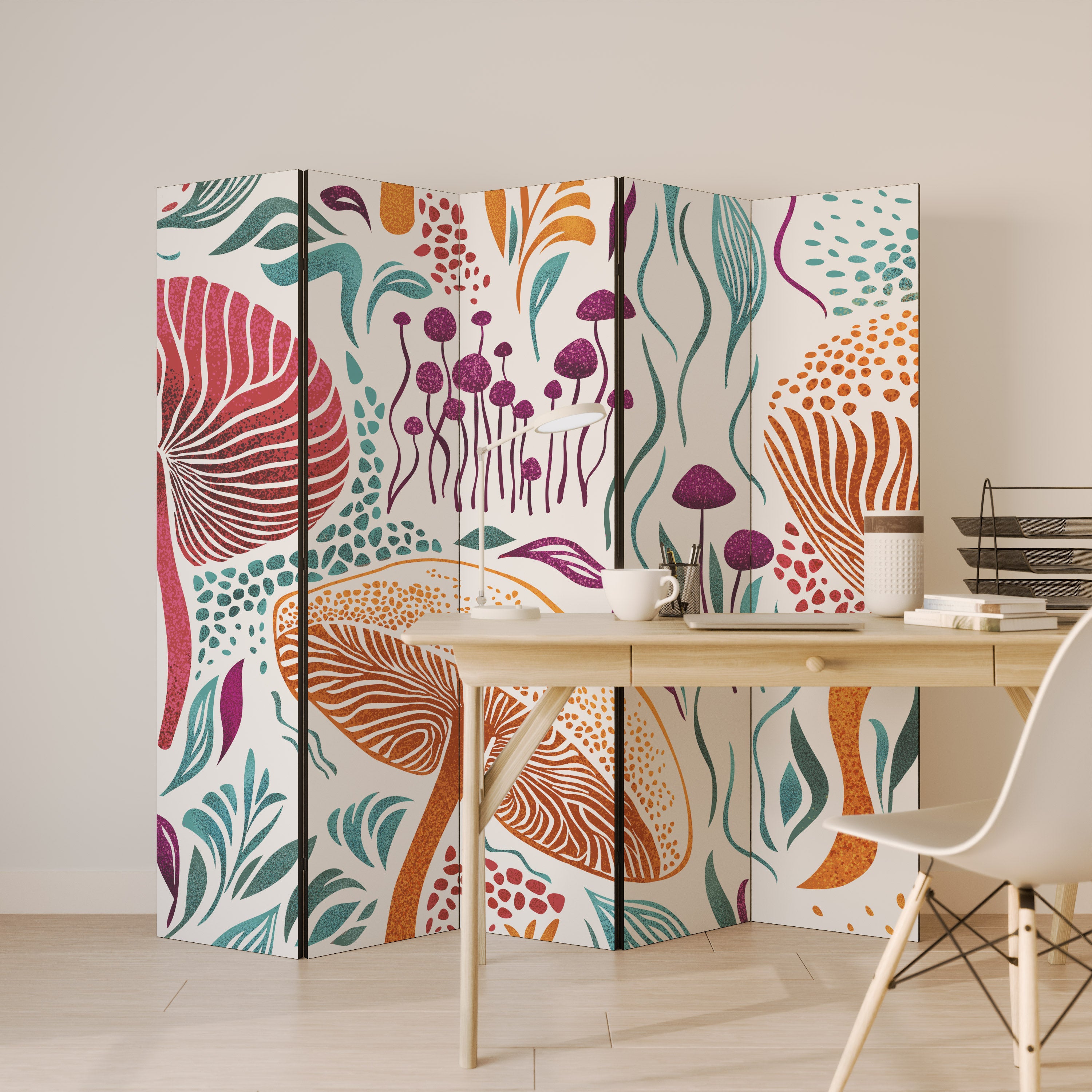 FUNGUS FANTASY 5-teiliger Paravent