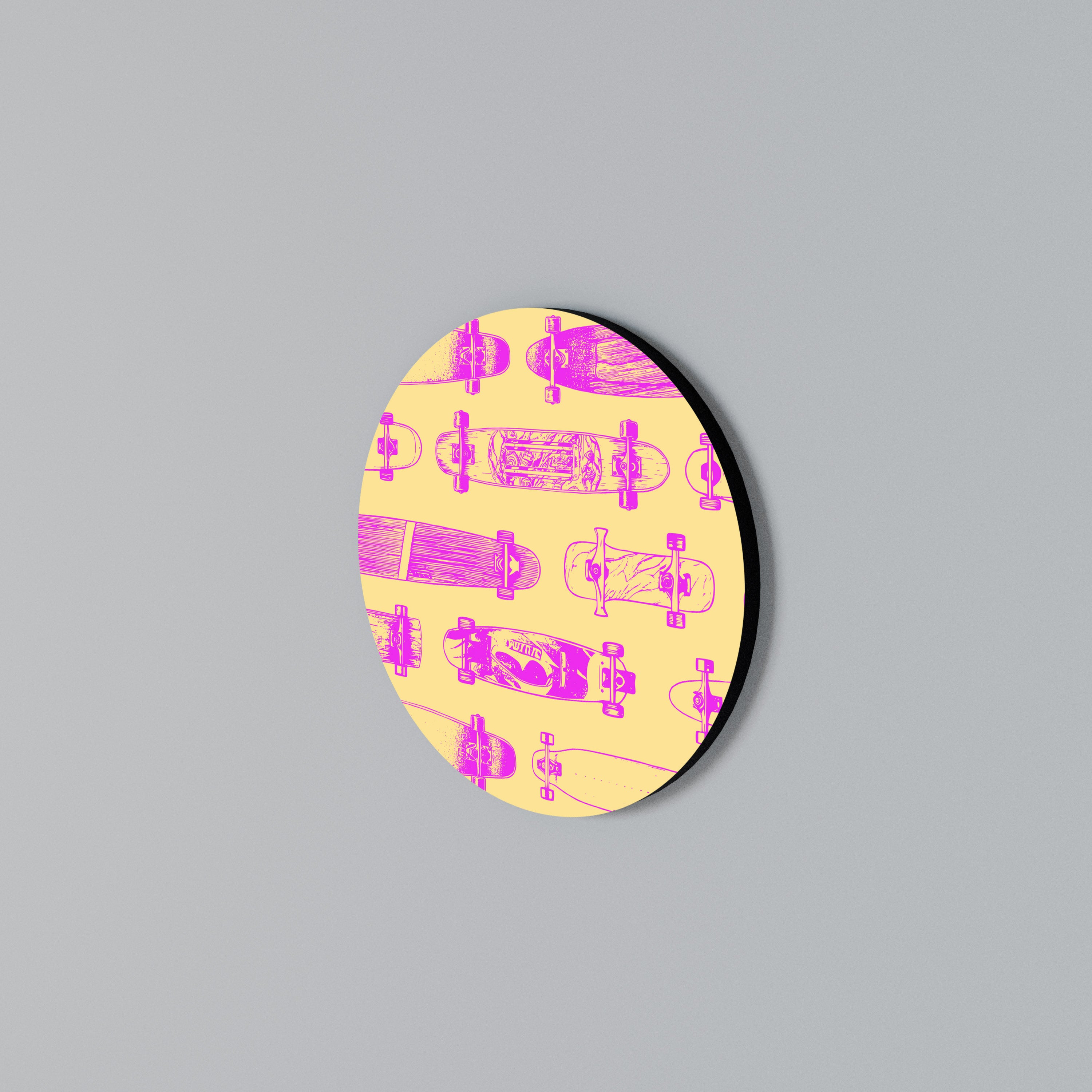 SKATEBOARD ARTISTRY Rundes Wandbild