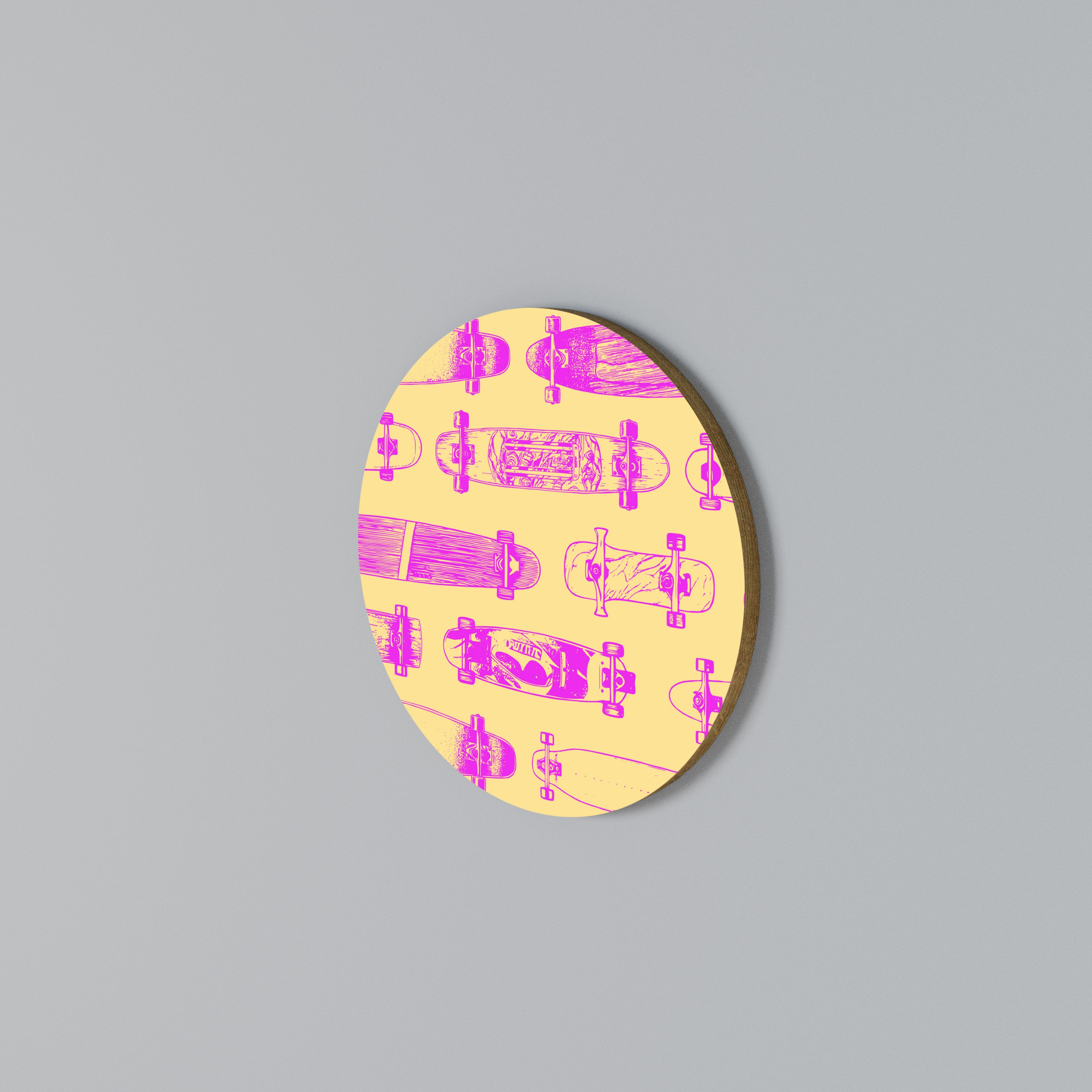 SKATEBOARD ARTISTRY Rundes Wandbild