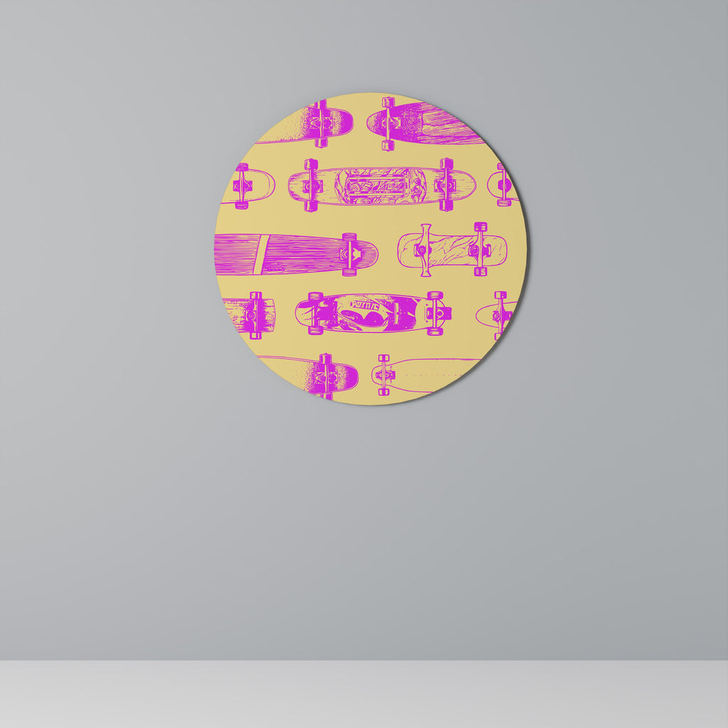 SKATEBOARD ARTISTRY Runde Wanddekoration Ø 69 cm