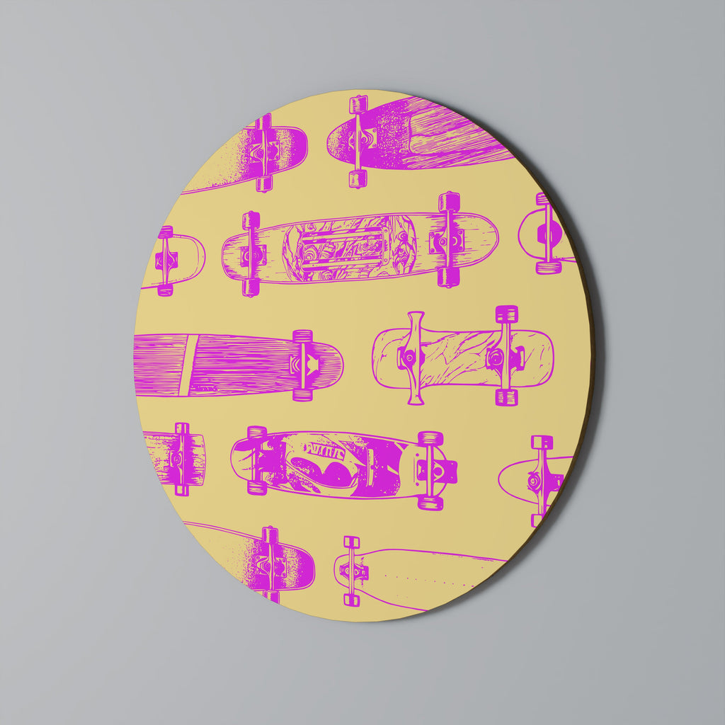 SKATEBOARD ARTISTRY Runde Wanddekoration Ø 69 cm