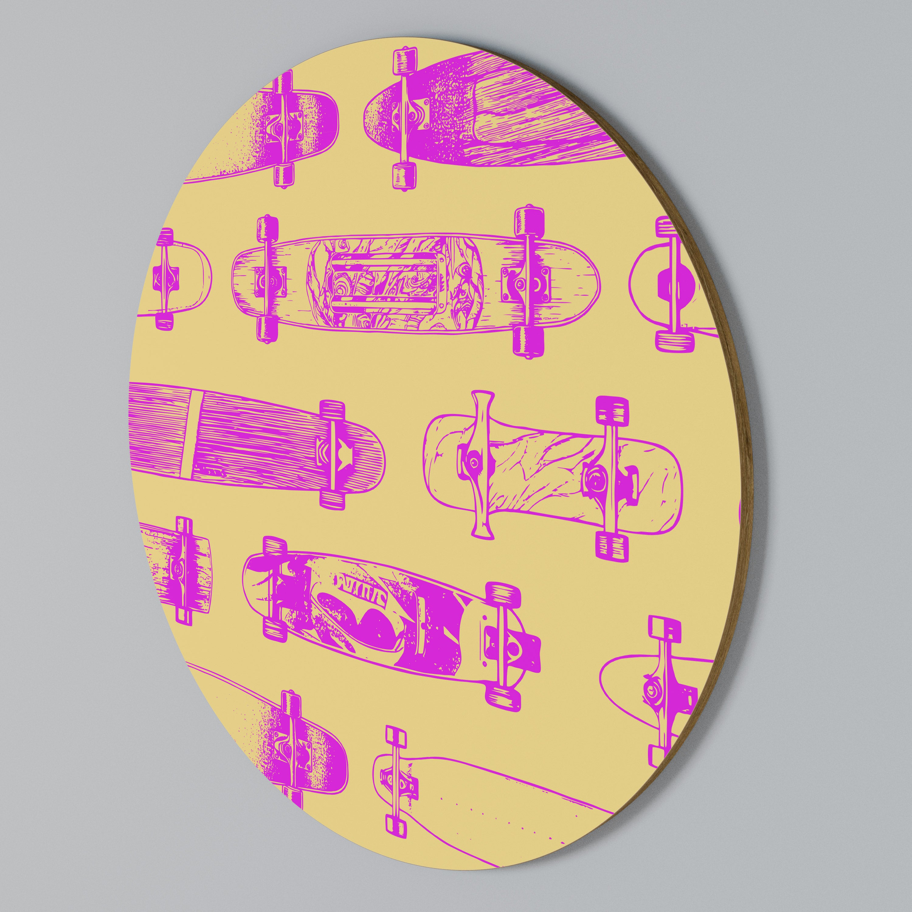 SKATEBOARD ARTISTRY Rundes Wandbild