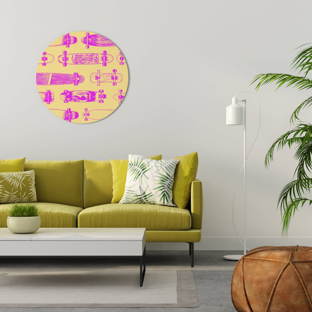 SKATEBOARD ARTISTRY Runde Wanddekoration Ø 69 cm