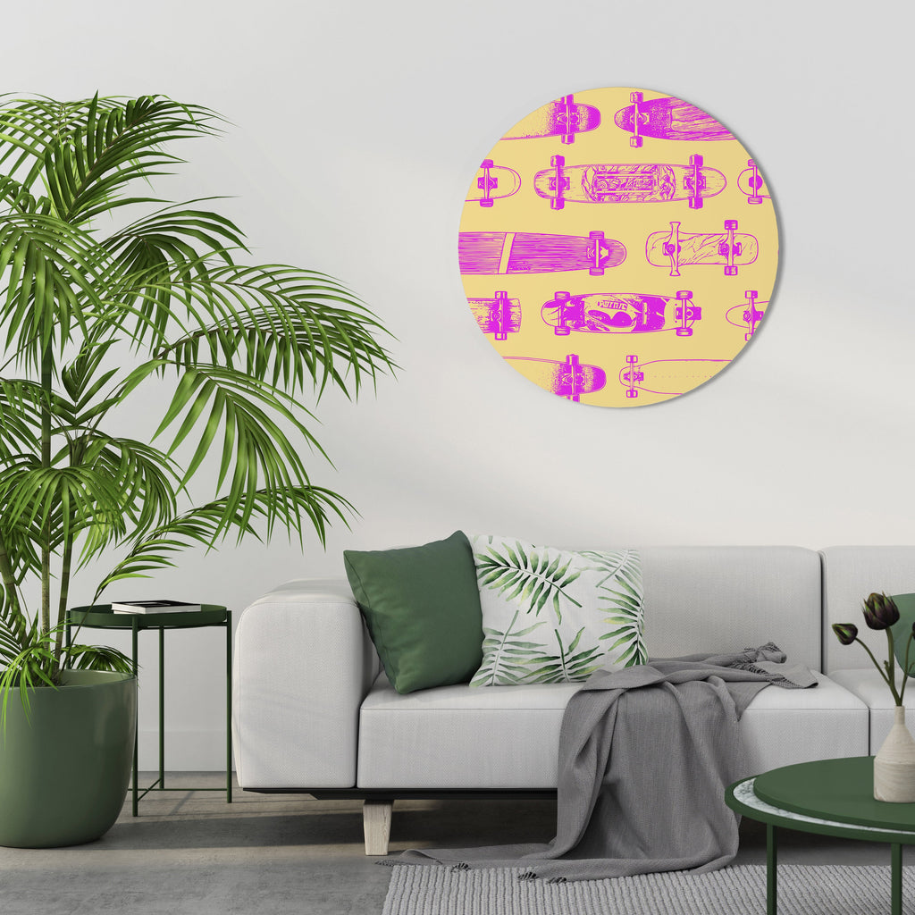 SKATEBOARD ARTISTRY Runde Wanddekoration Ø 69 cm