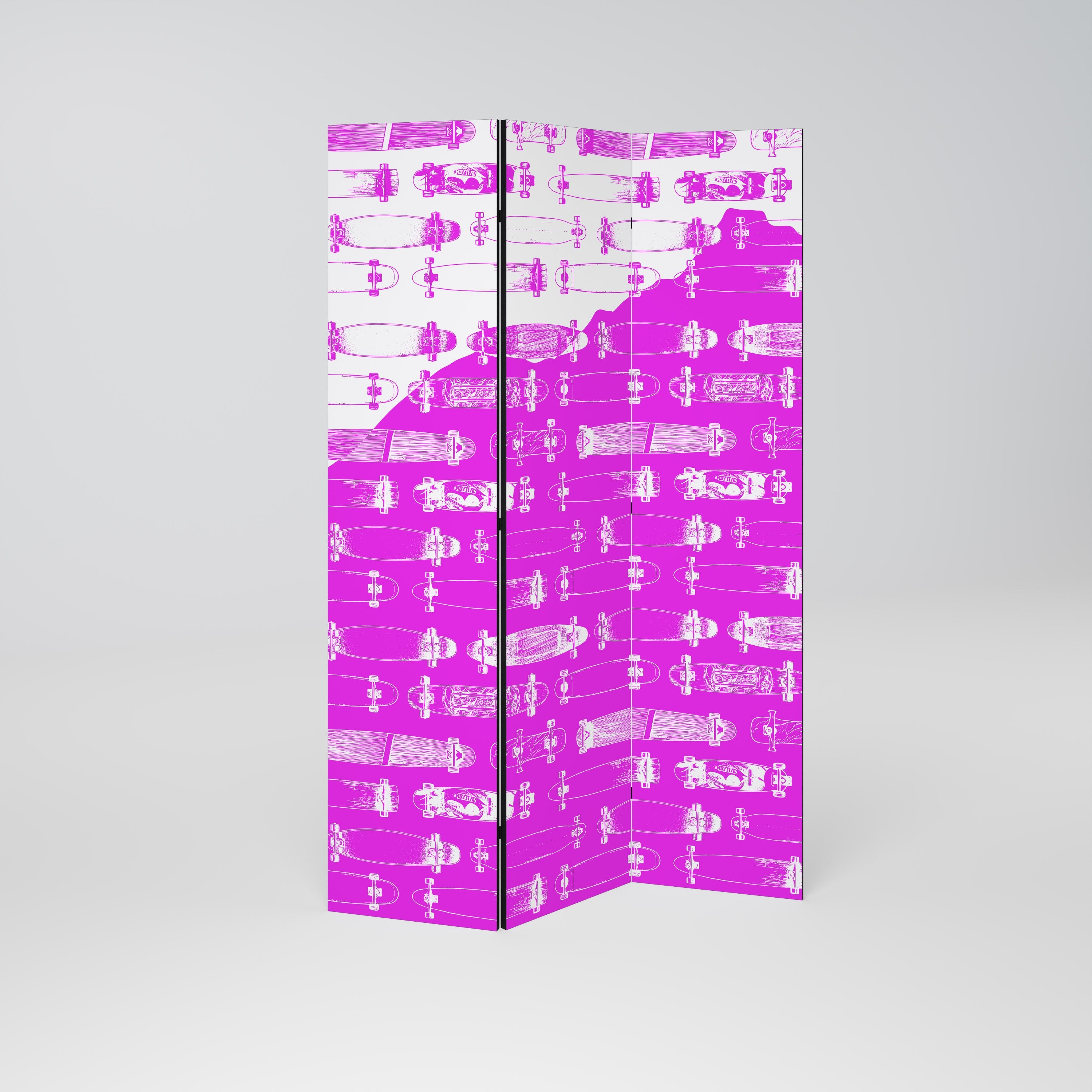 SKATEBOARD MAGENTA Dekorativer 3-teiliger Raumteiler