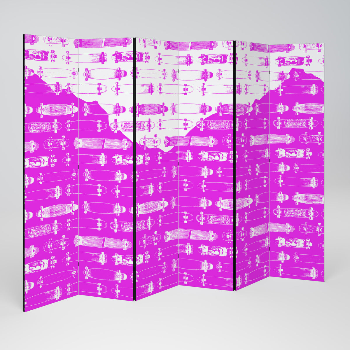 SKATEBOARD MAGENTA 6-teiliger Paravent
