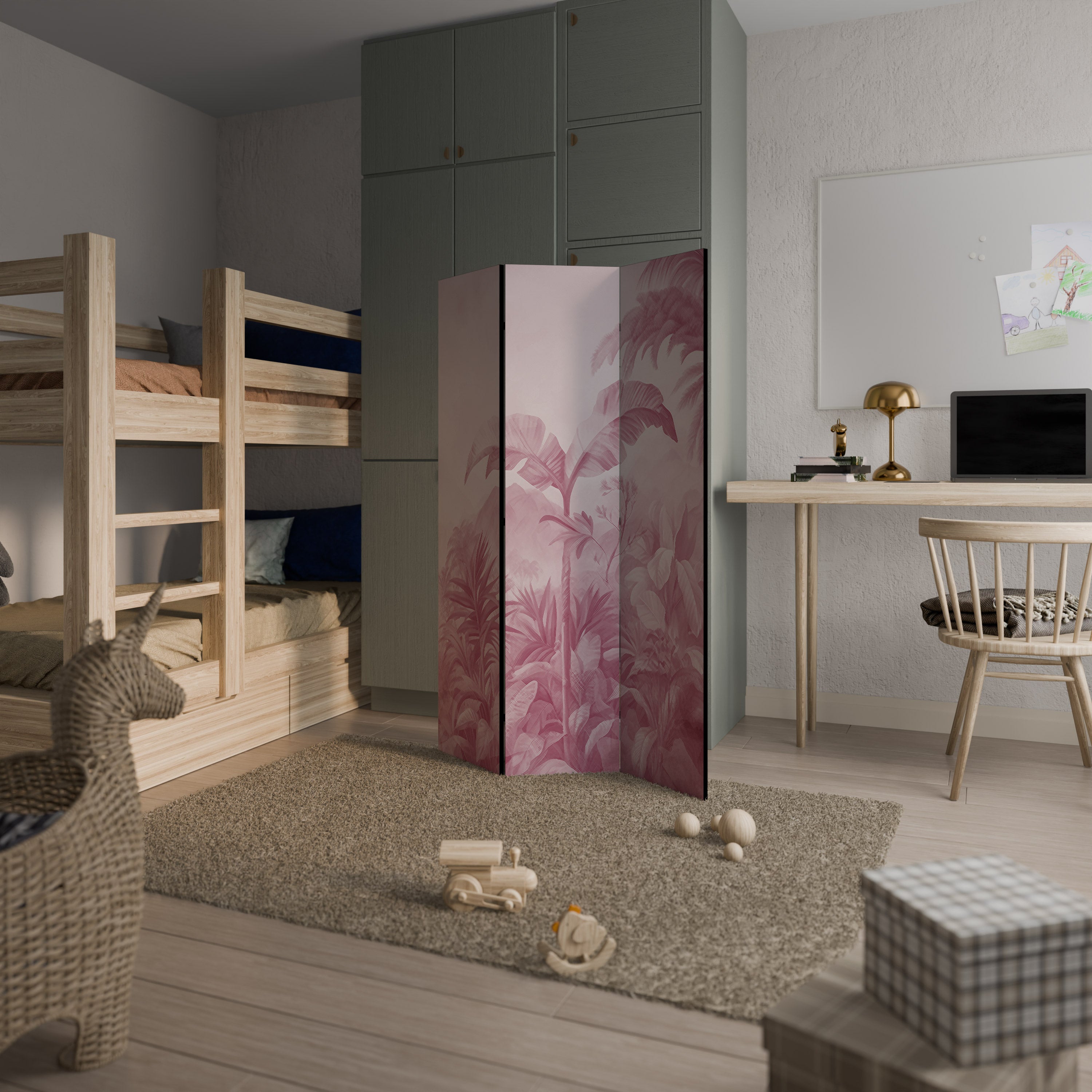 SWEET TROPICS Dekorativer 3-teiliger Raumteiler