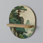 VERDURE ABYSS Ovales Kunstregal in Eiche-Optik