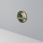 VERDURE ABYSS Ovales Kunstregal in Eiche-Optik