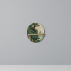 VERDURE ABYSS Ovales Kunstregal in Eiche-Optik