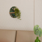 VERDURE ABYSS Ovales Kunstregal in Eiche-Optik