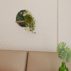 VERDURE ABYSS Rundes Kunstregal in Eiche-Optik