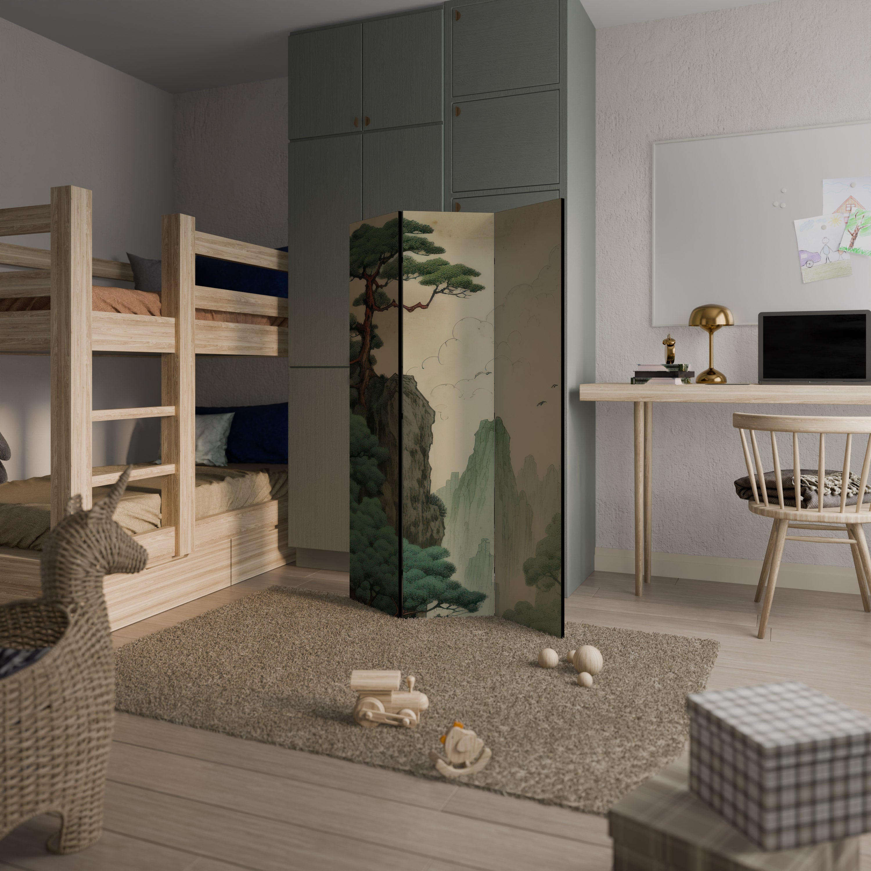 VERDURE ABYSS Dekorativer 3-teiliger Raumteiler