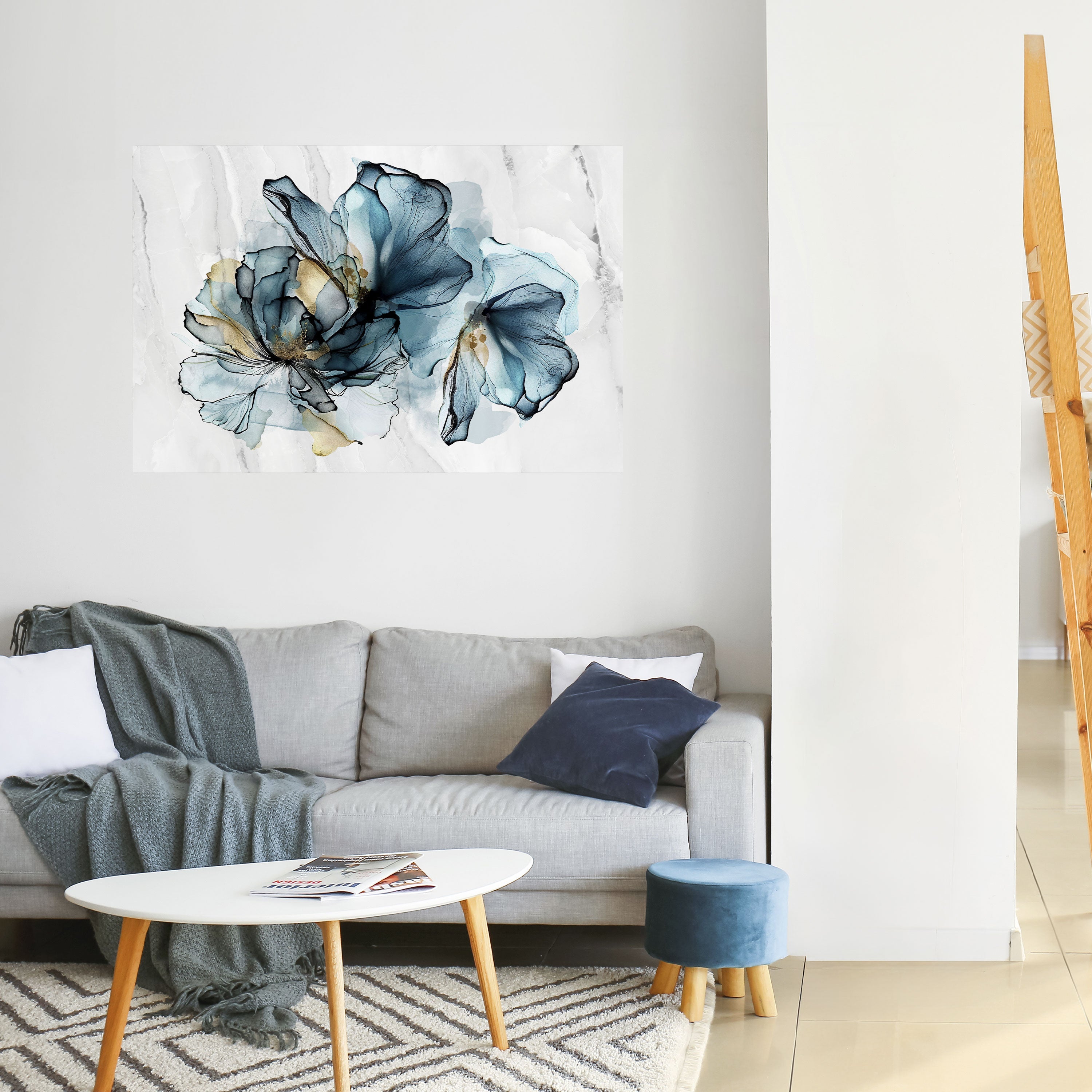 ELEGANT AQUARELLE Peel and Stick Horizontal Poster