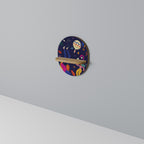 FESTIVE PLEASURES Ovales Kunstregal in Eiche-Optik