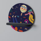 FESTIVE PLEASURES Rundes Kunstregal in Schwarz