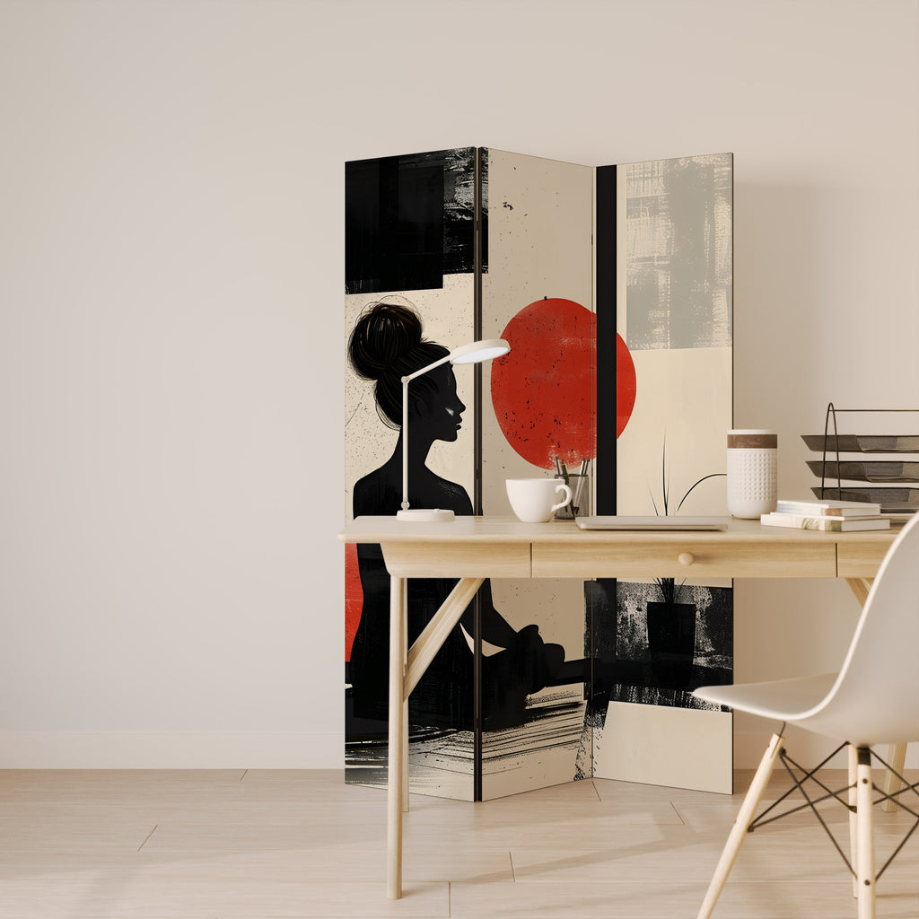 RED SUNSATION Dekorativer 3-teiliger Raumteiler