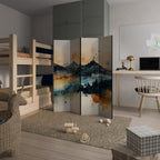OMINOUS MOUNTAINS Decorative 4-Panel Room Divider