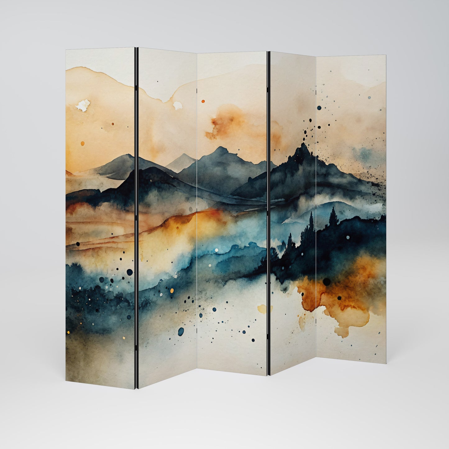 OMINOUS MOUNTAINS 5-teiliger Paravent