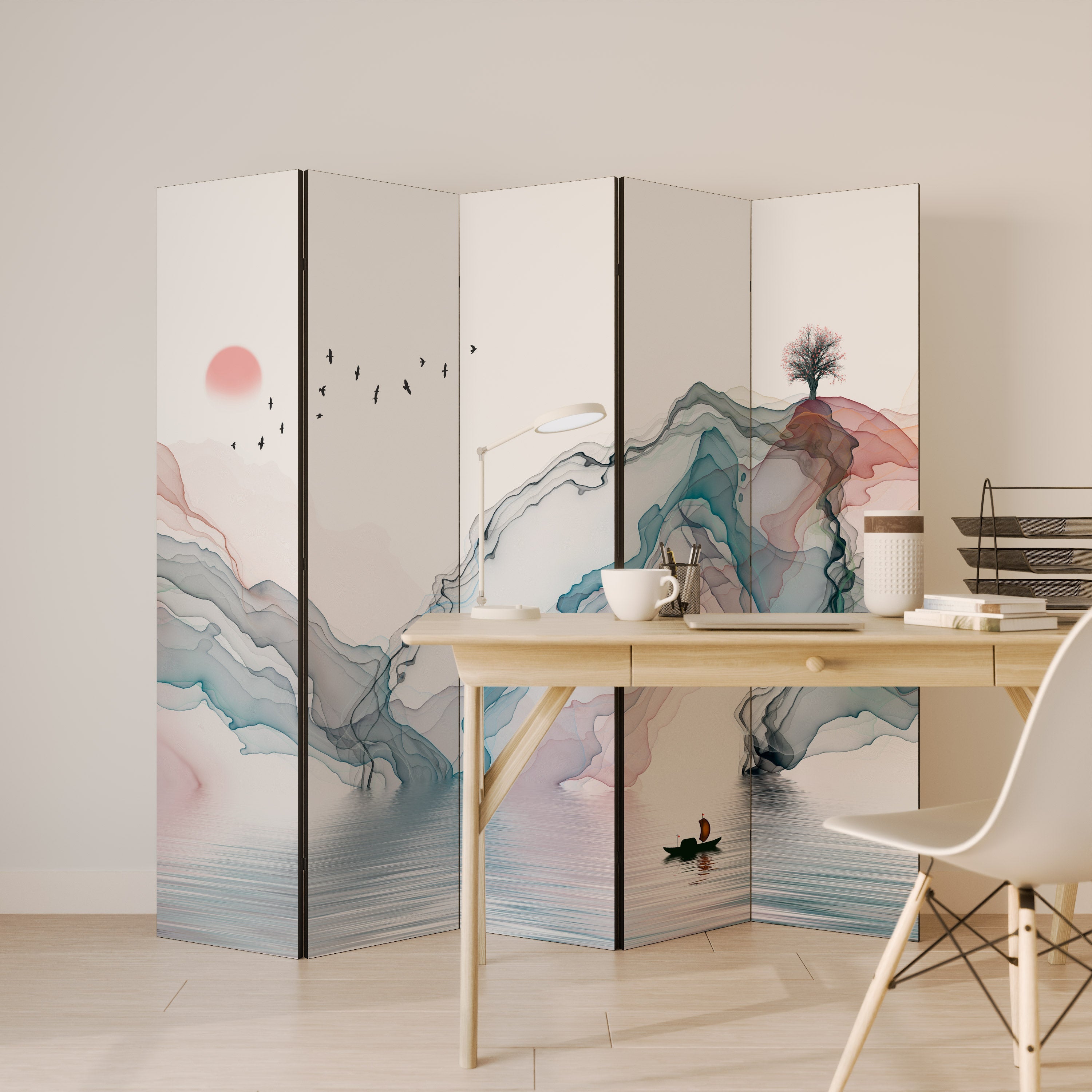 VELVET CROSSING Decorative 5-Panel Room Divider