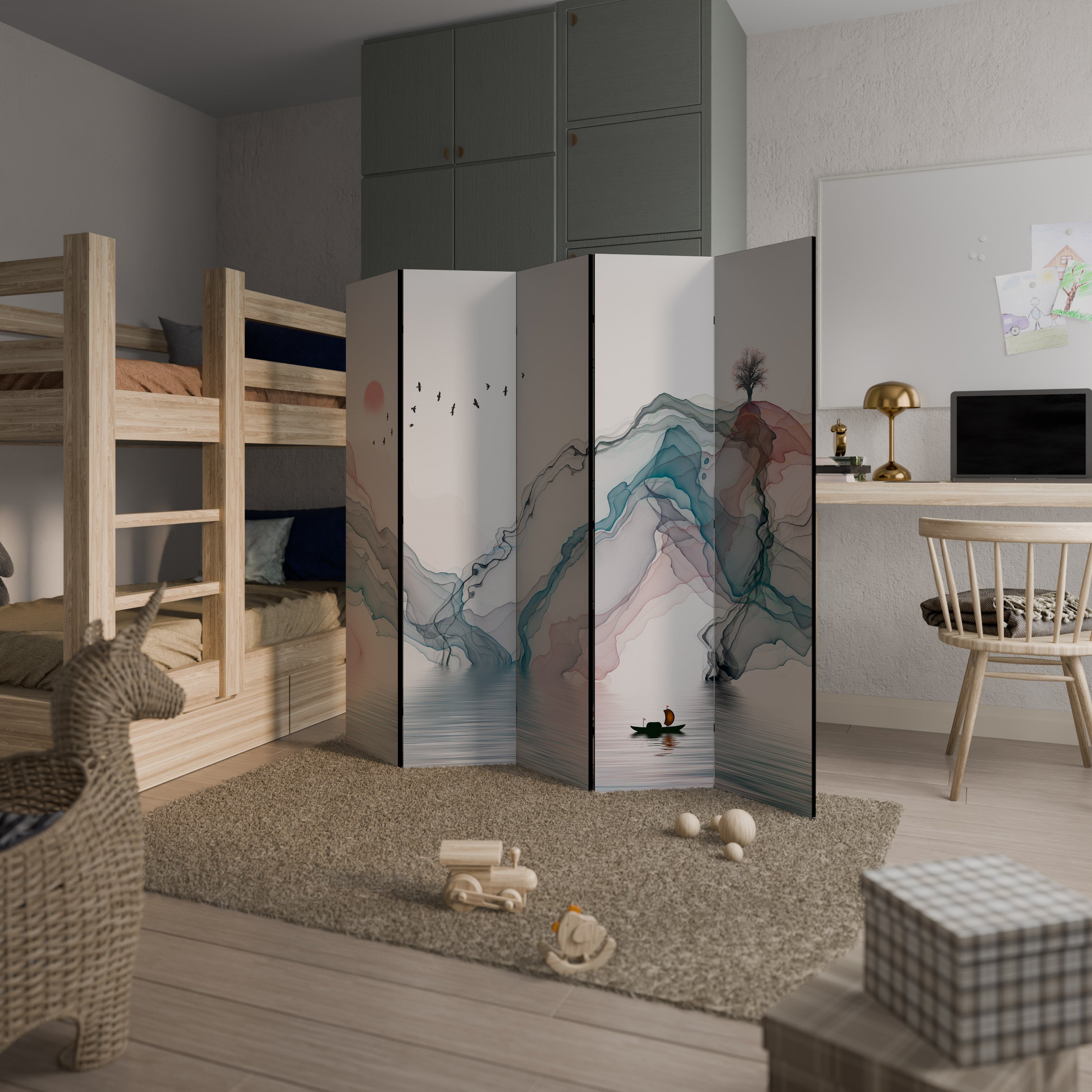 VELVET CROSSING 5-teiliger Paravent