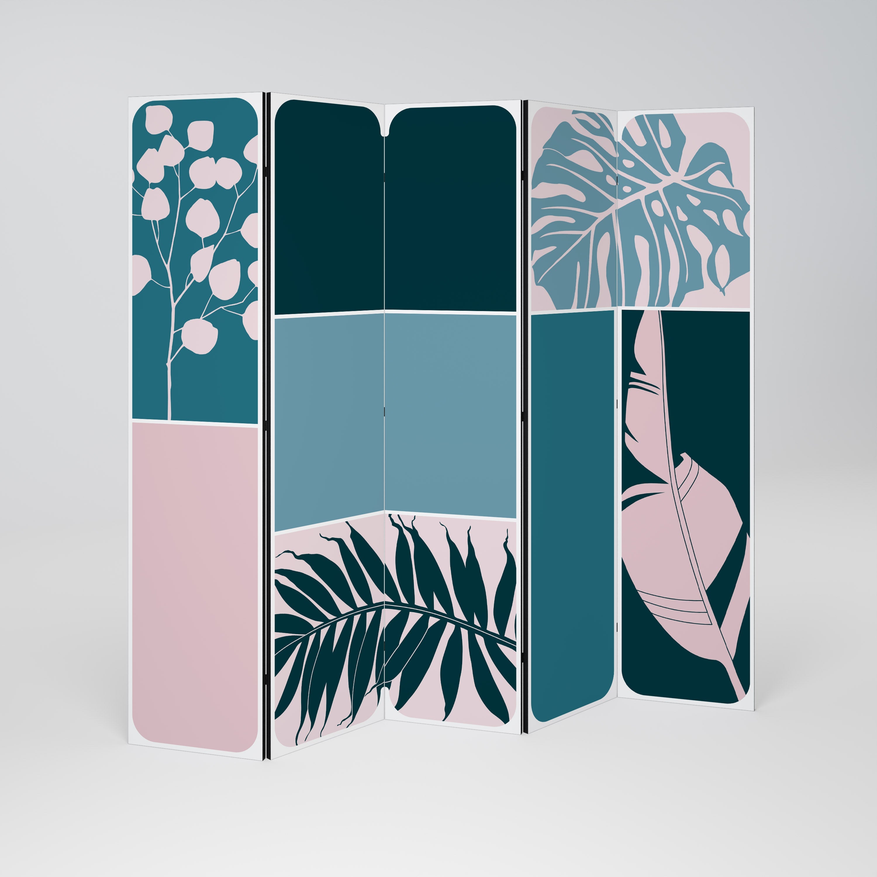 COMBINATION OF SHAPES Decorative 5-Panel Room Divider