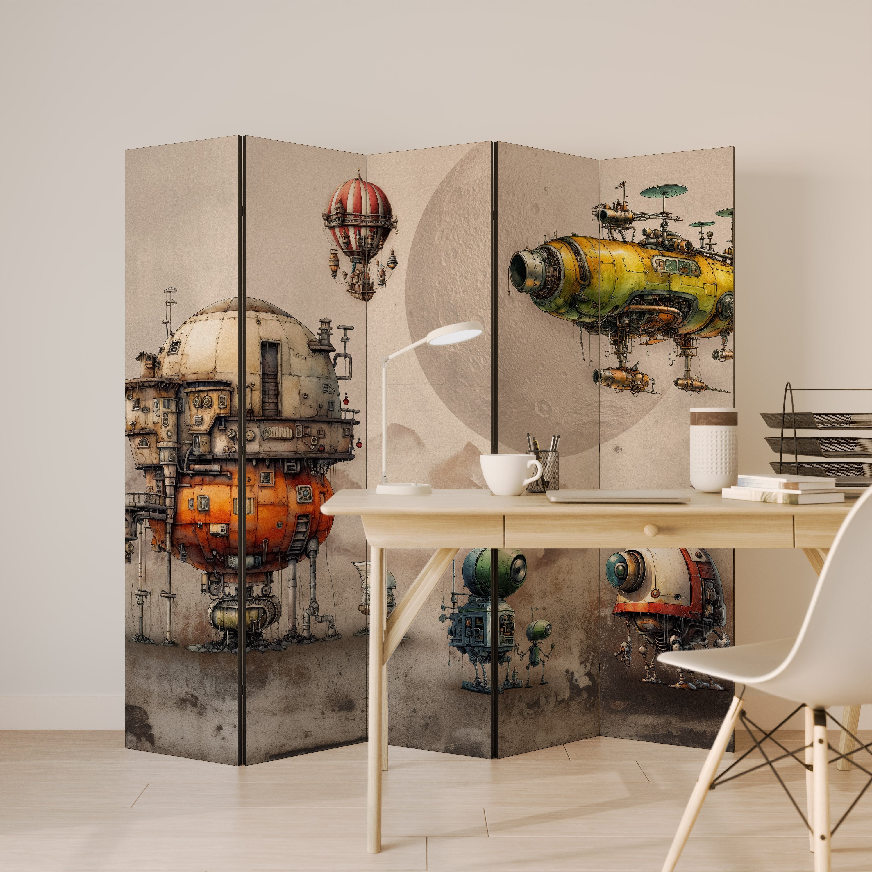 MACHINARIUM MACHINES Decorative 5-Panel Room Divider