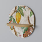 COCOA FRUITS Oval Art Shelf In Oak Effect