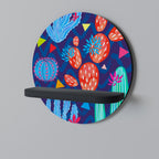 CACTUS VIBES Rundes Kunstregal in Schwarz