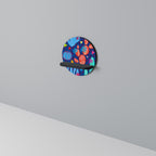 CACTUS VIBES Rundes Kunstregal in Schwarz