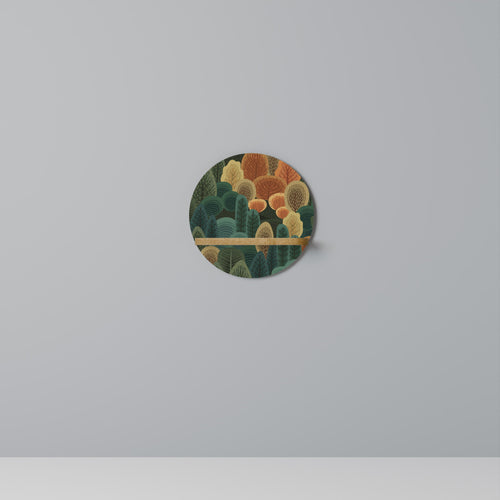 AUTUMN KALEIDOSCOPE Rundes Kunstregal in Eiche-Optik