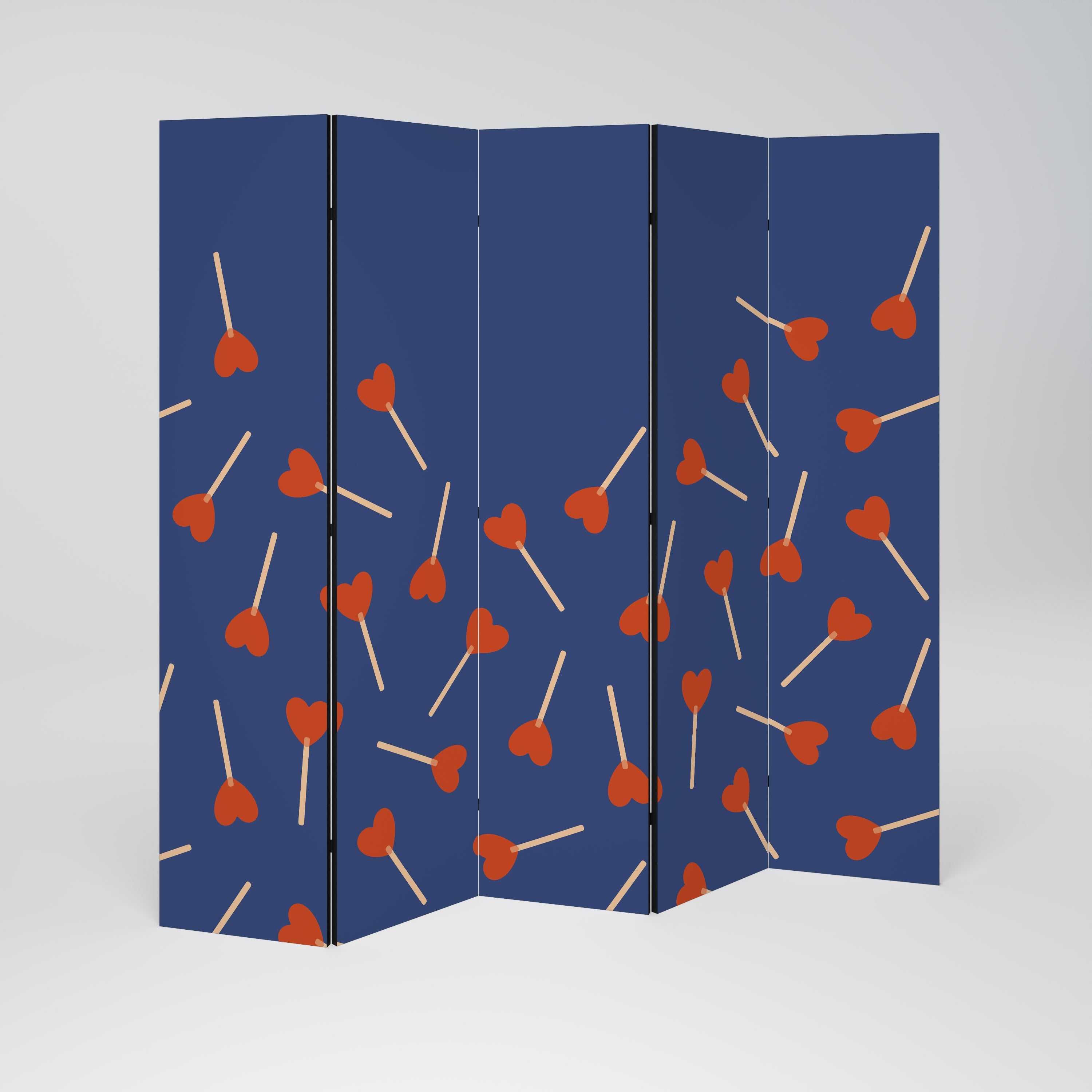 SWEET LOVE Decorative 5-Panel Room Divider