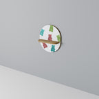 GUMMY BEARS Ovales Kunstregal in Eiche-Optik