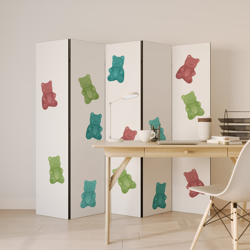 GUMMY BEARS Decorative 5-Panel Room Divider