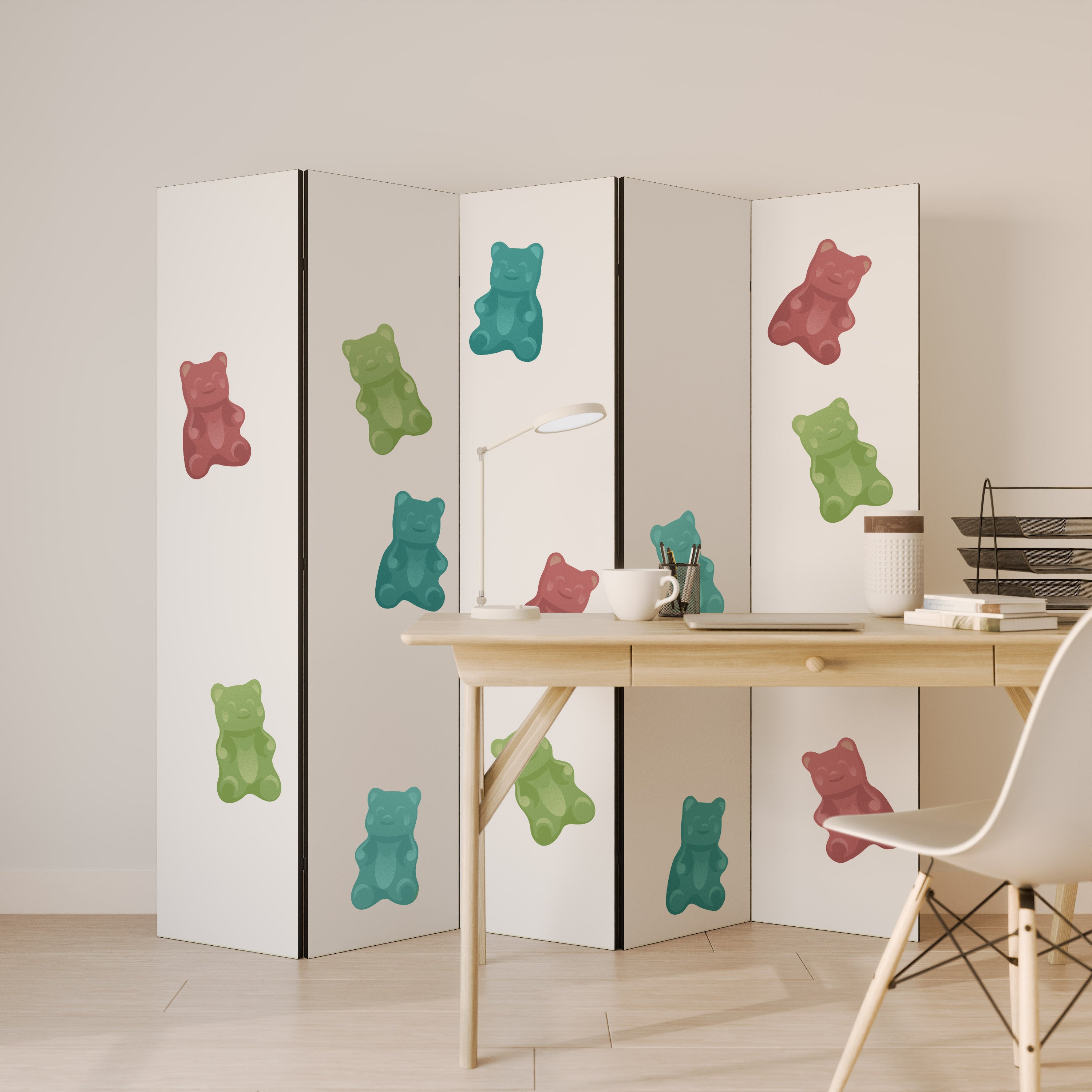 GUMMY BEARS Decorative 5-Panel Room Divider