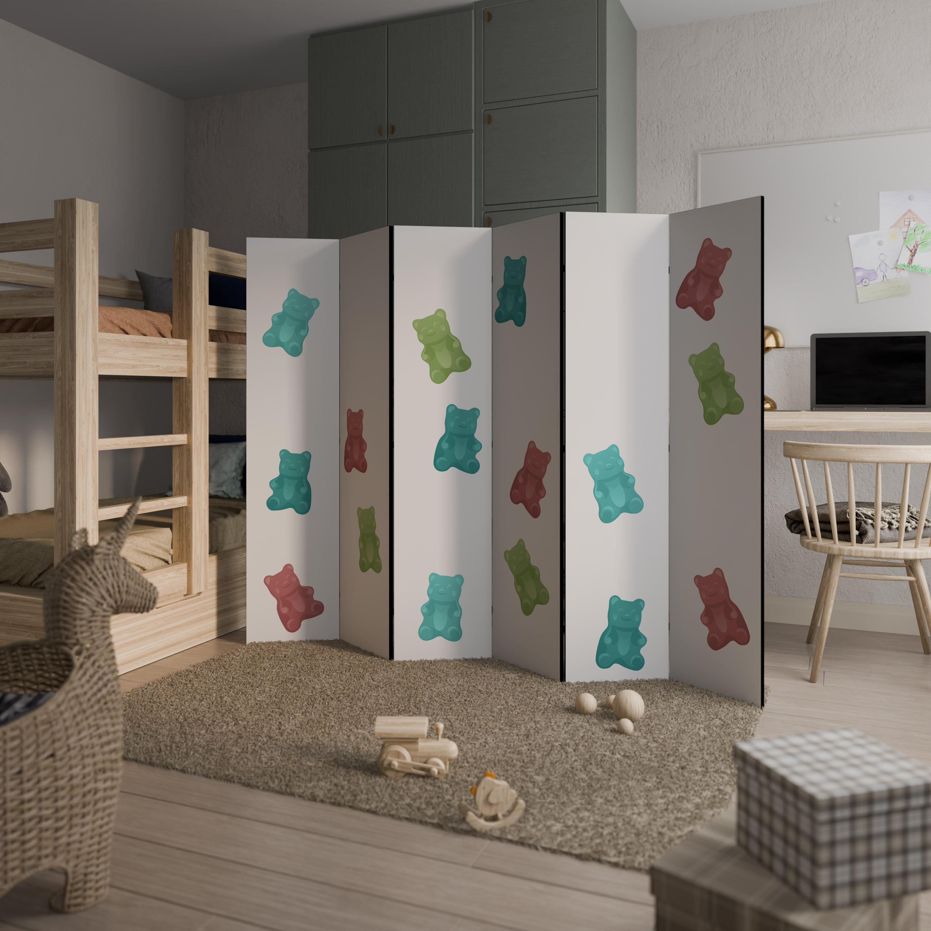 GUMMY BEARS 6-Panel Room Divider