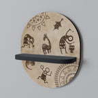 AFRICAN STYLE Ovales Kunstregal in Schwarz