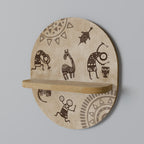 AFRICAN STYLE Ovales Kunstregal in Eiche-Optik