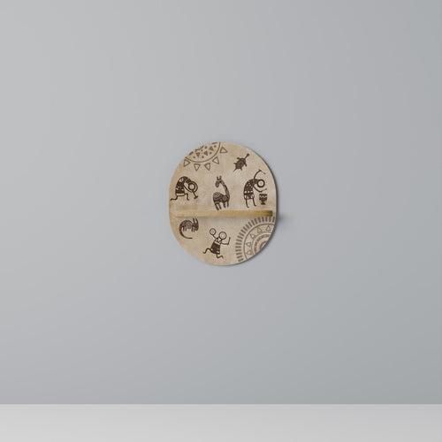 AFRICAN STYLE Ovales Kunstregal in Eiche-Optik