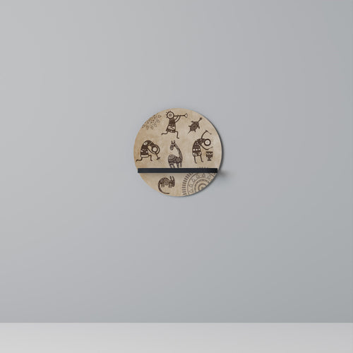 AFRICAN STYLE Rundes Kunstregal in Schwarz