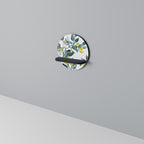 LEMON TREE Round Art Shelf In Black Finish