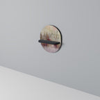 VEILED SUMMIT Oval Art Shelf In Black Finish